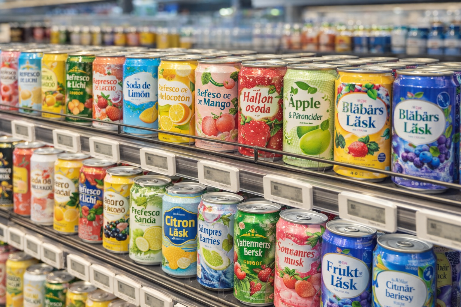 Etiquetas electrónicas en góndola de retail